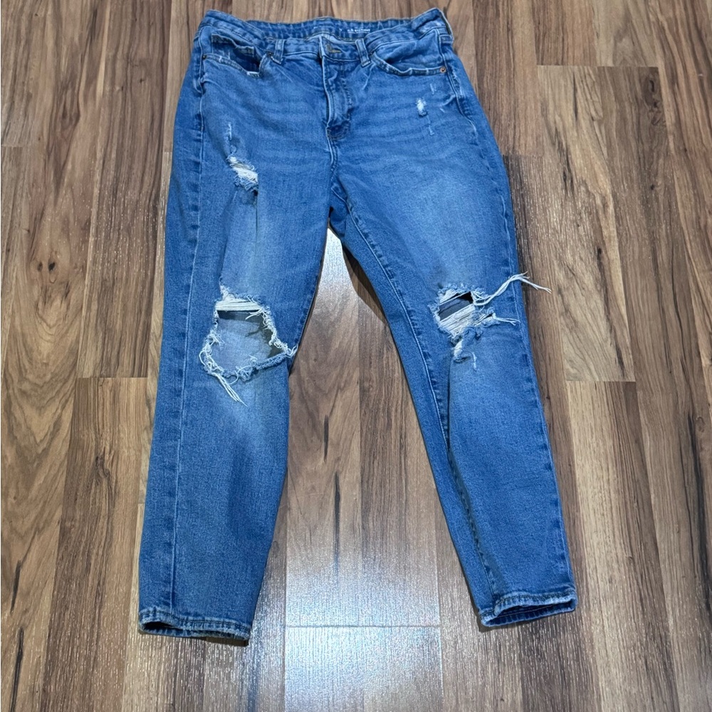 Old Navy Blue Distressed Boyfriend Jeans